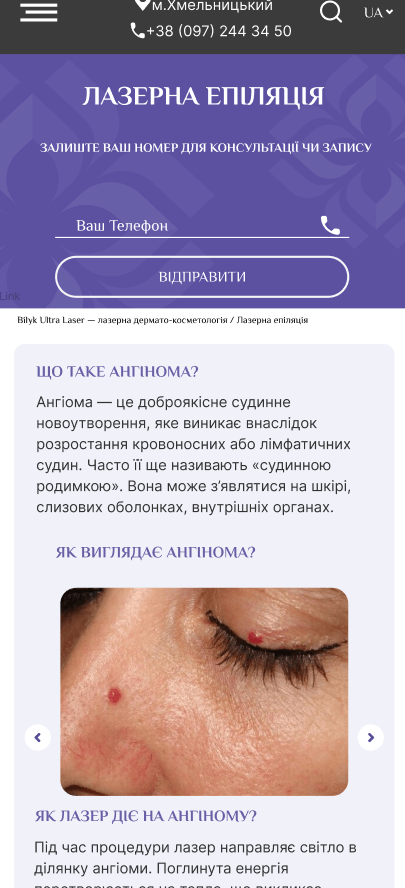 Mobile view of disease information