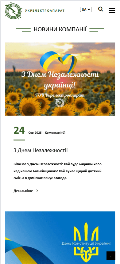 View of the news block on mobile devices BEFORE