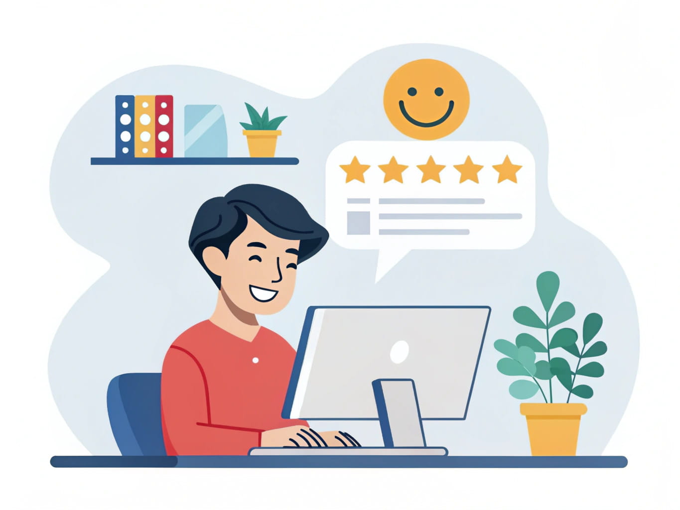 Positive client review regarding the convenient interface of a modern site