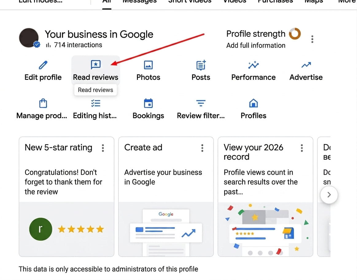 What your Google Business profile looks like